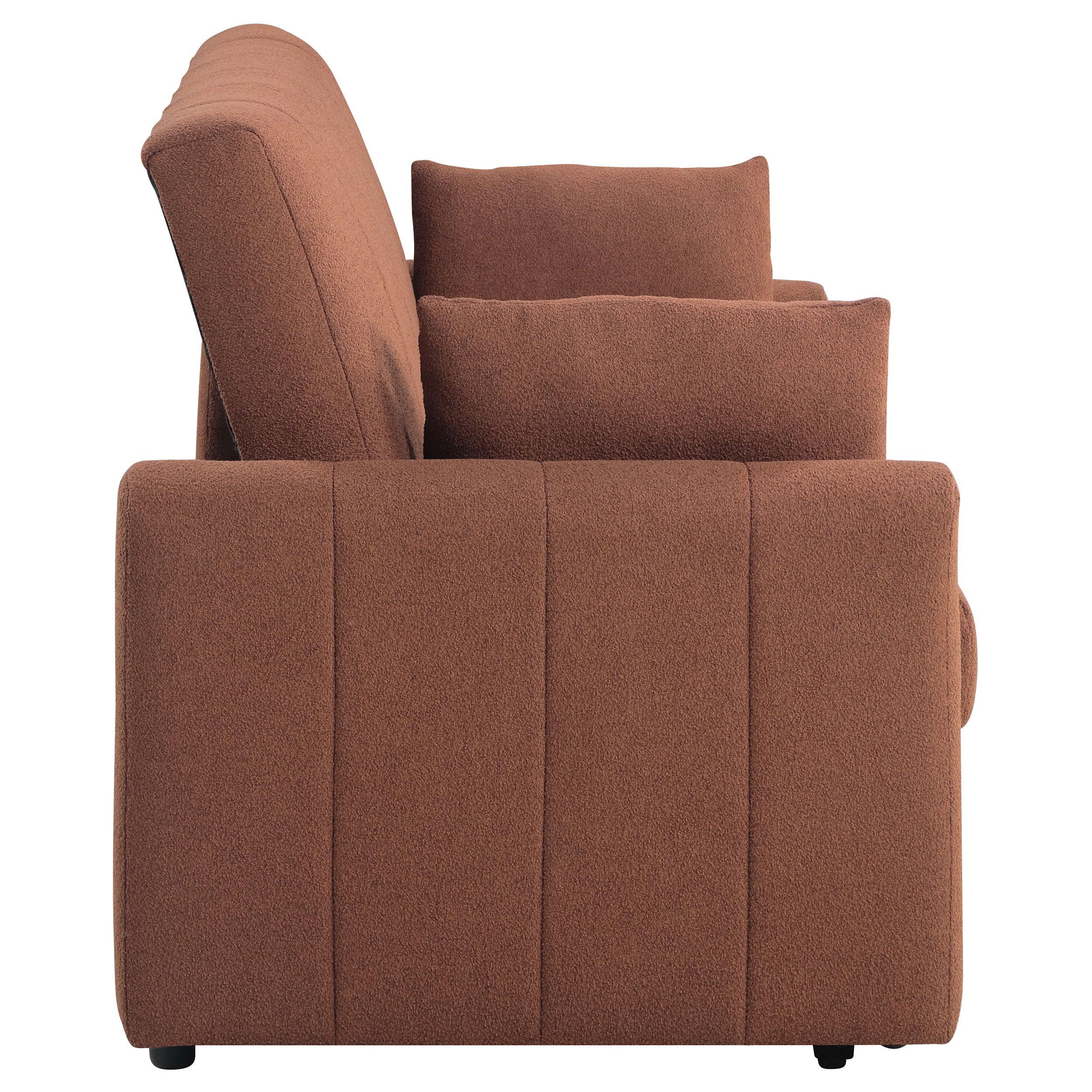 Portland Boucle Upholstered Sleeper Sofa Bed Copper-