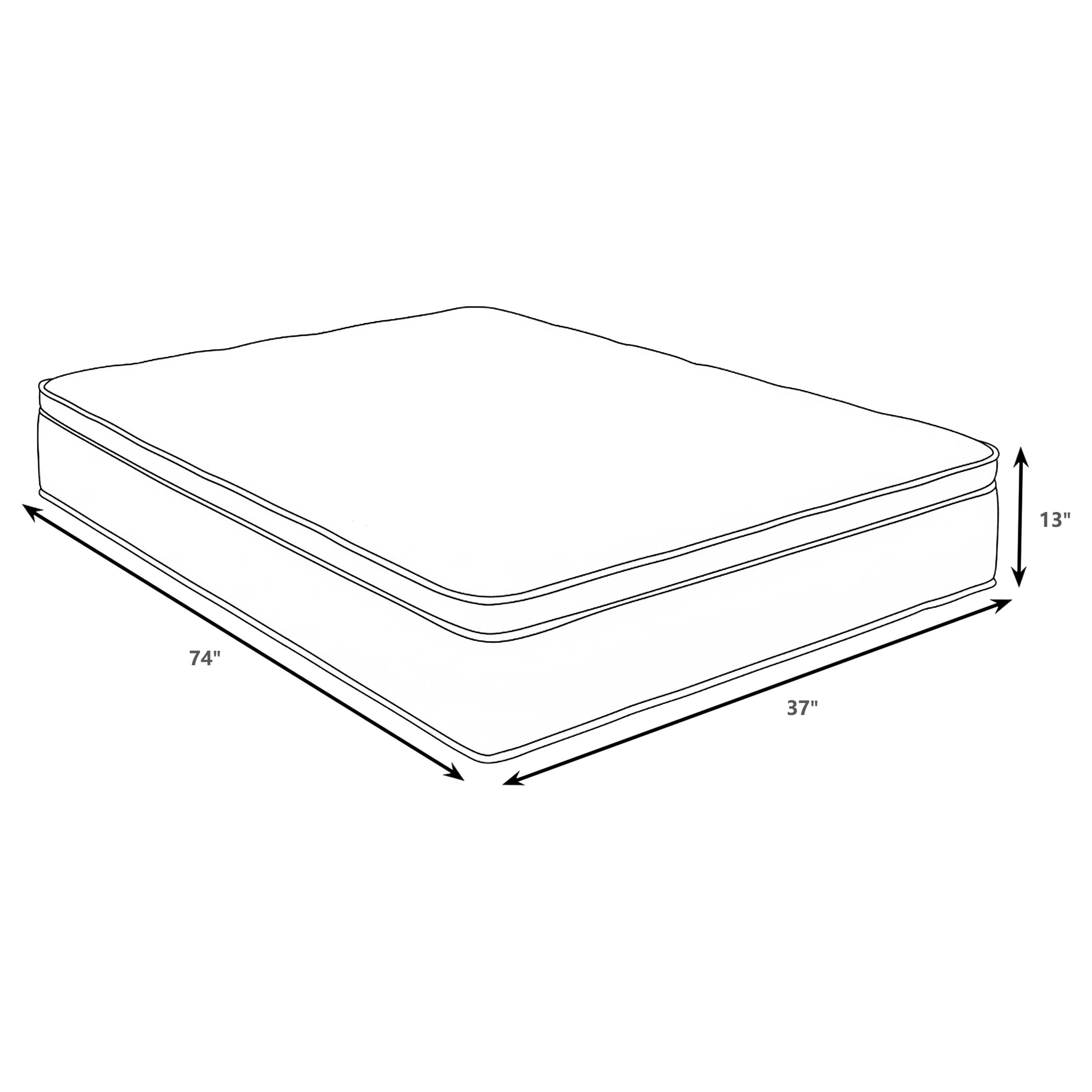 Sommet 13-inch Twin Bamboo Euro Top Memory Foam Hybrid Mattress-