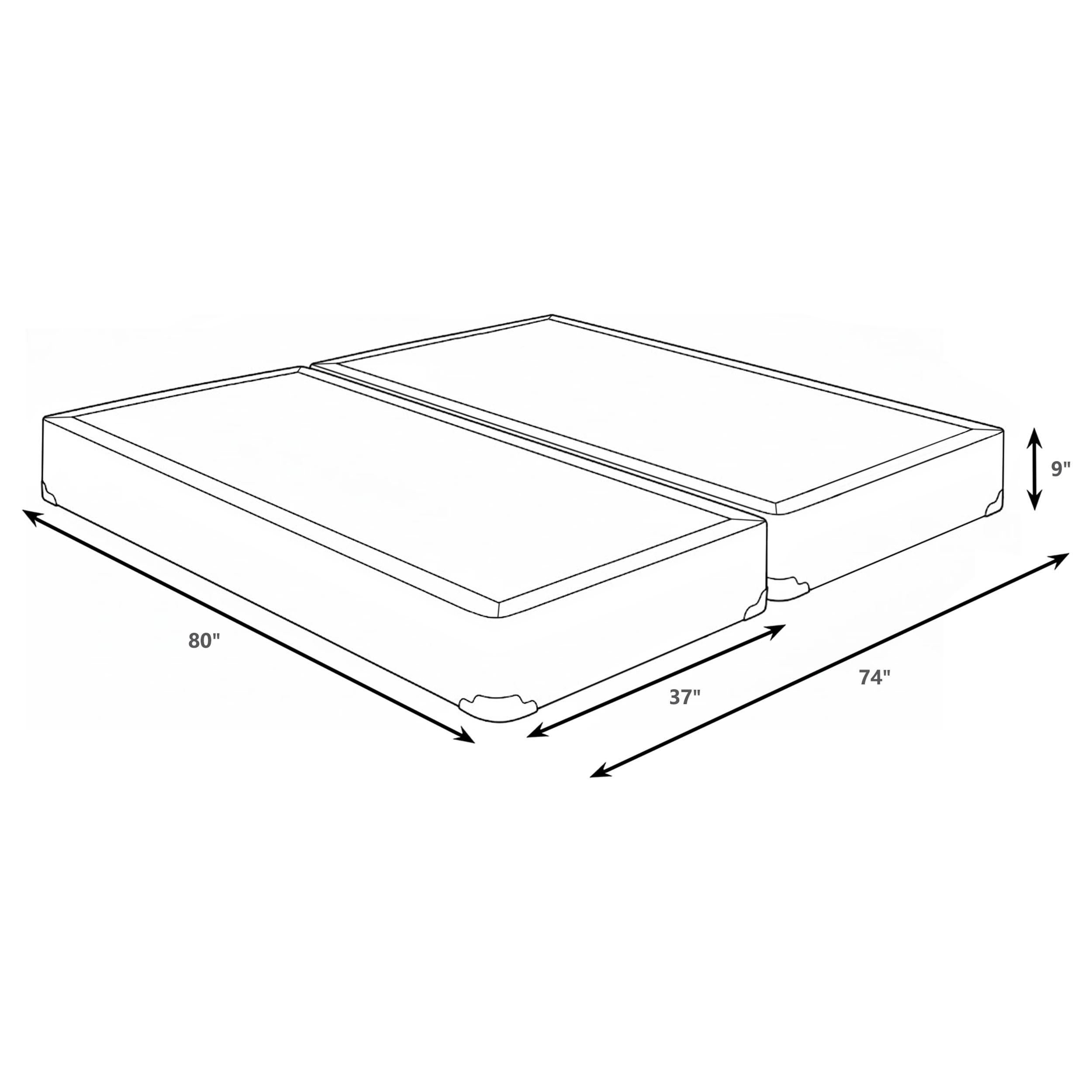 Mercer 9-inch Split Eastern King Standard Box Spring Foundation-