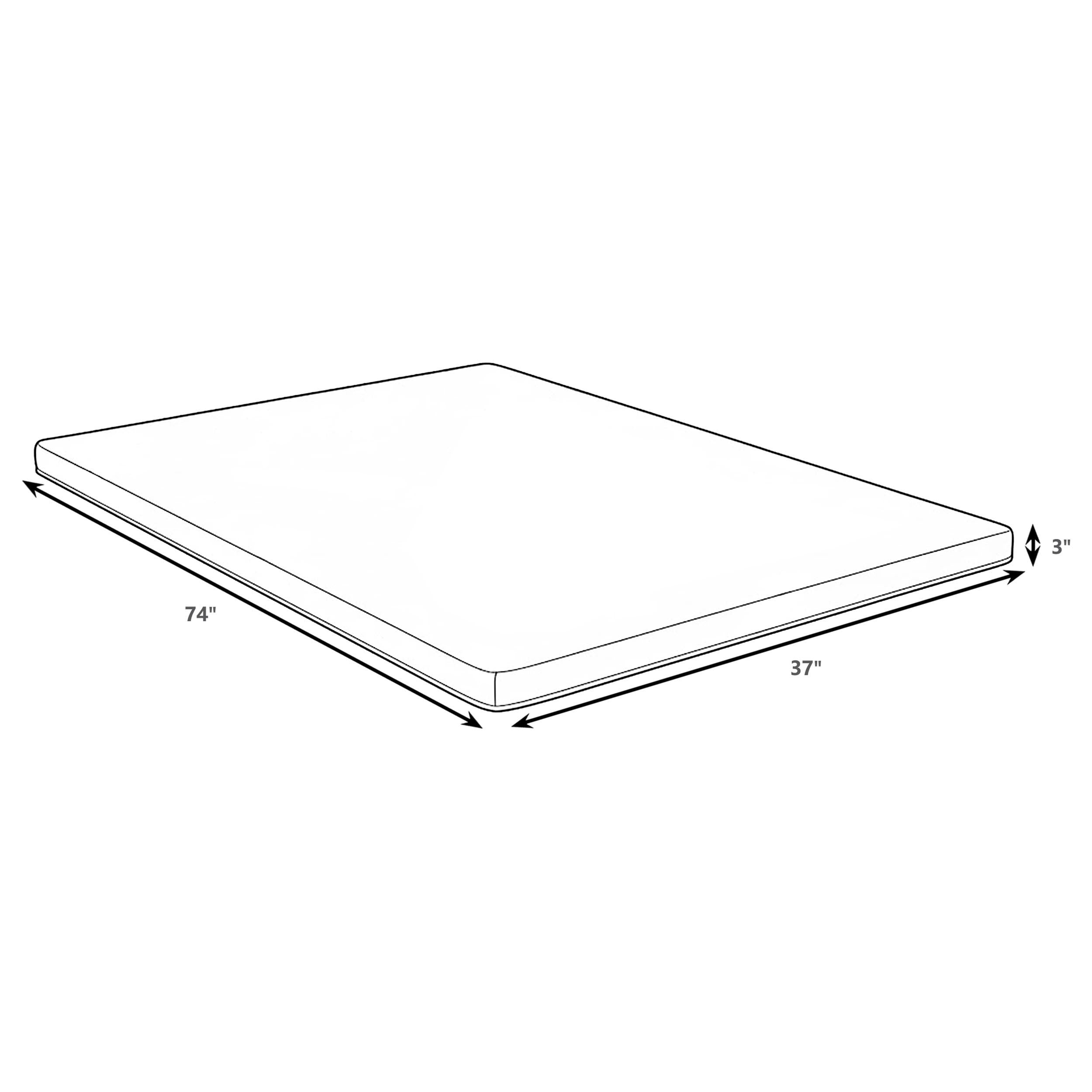 Cascade 3-inch Twin Cool Memory Foam Mattress Topper-
