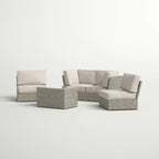 Fully Assembled Wicker Patio Seating Group for 4 with Cushions