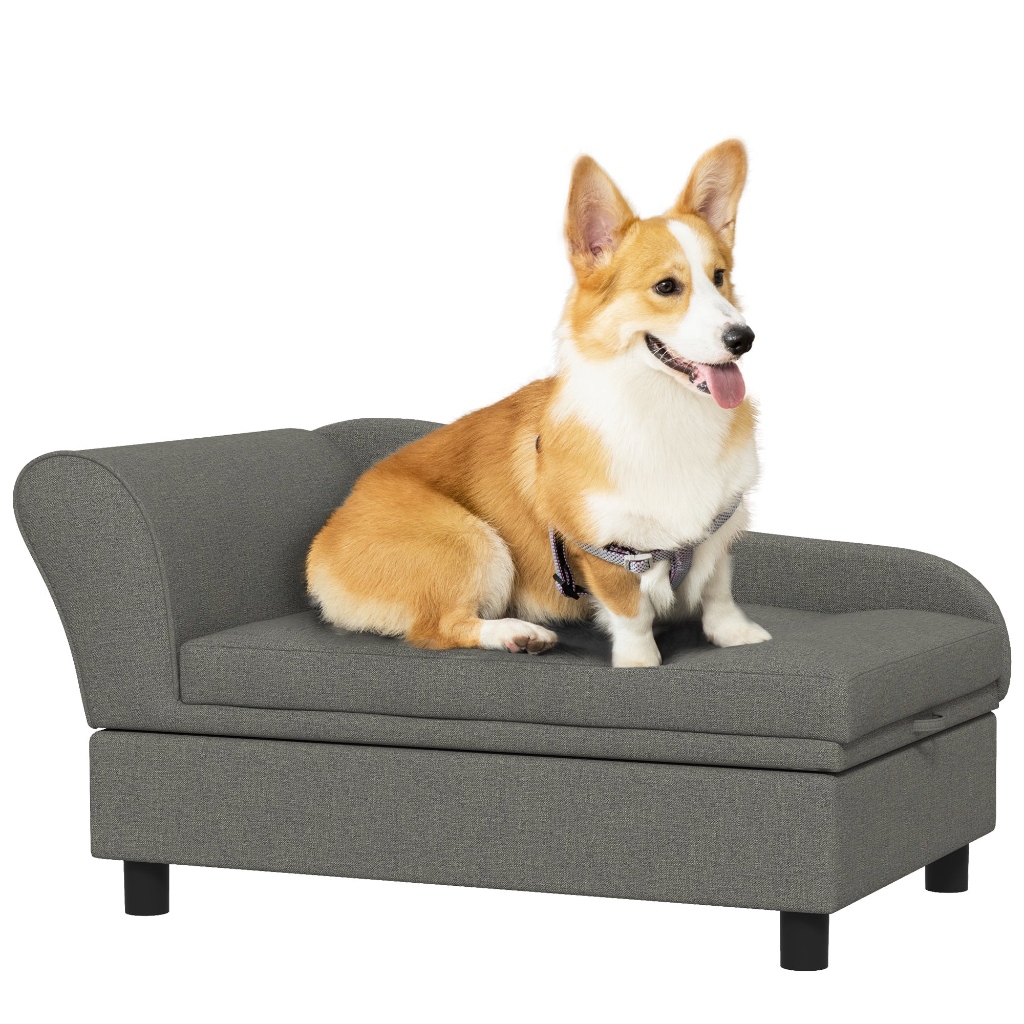 PawHut Pet Sofa Dog Couch Gray