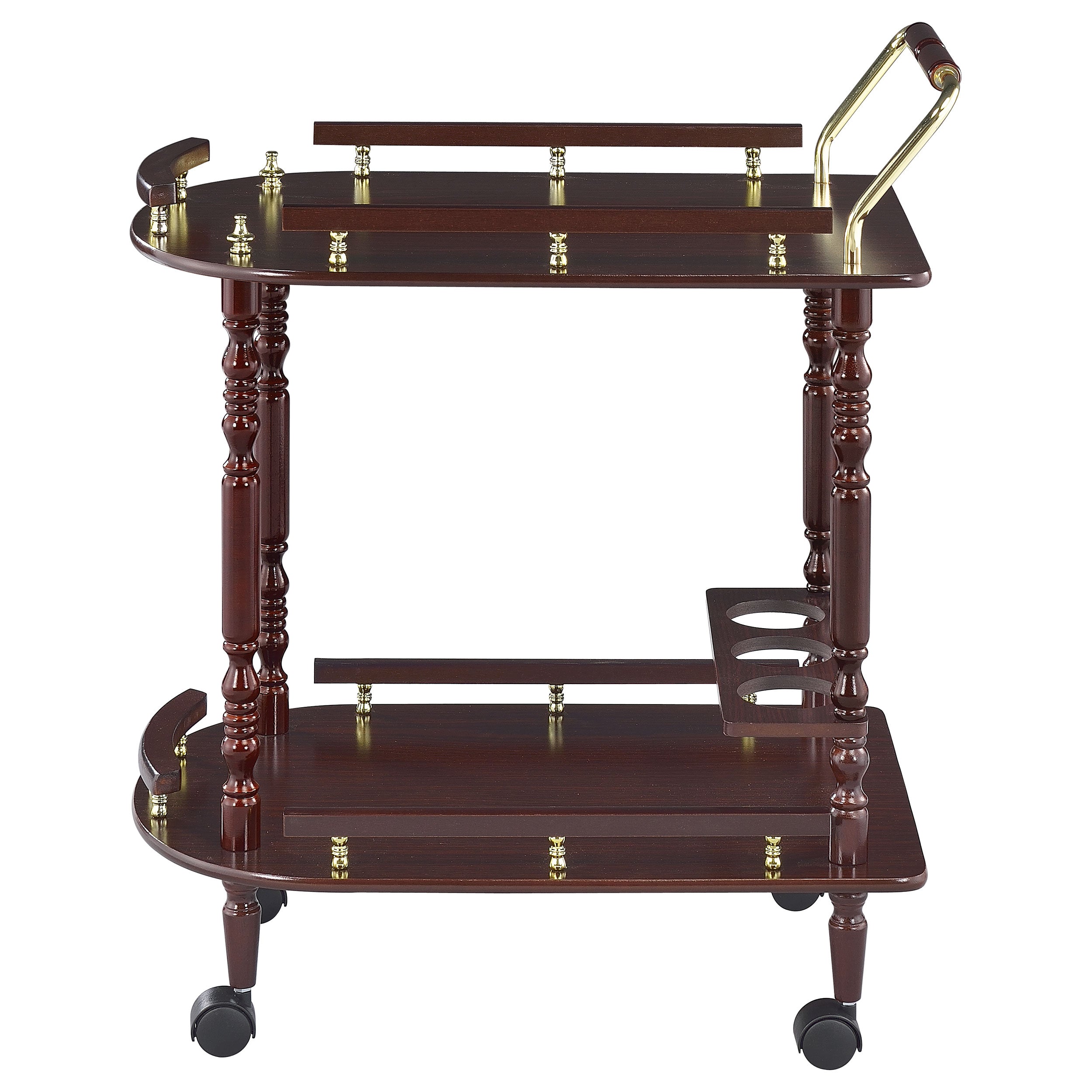 Palmer 2-tier Rectangular Wood Bar Cart Merlot-CoasterEveryday