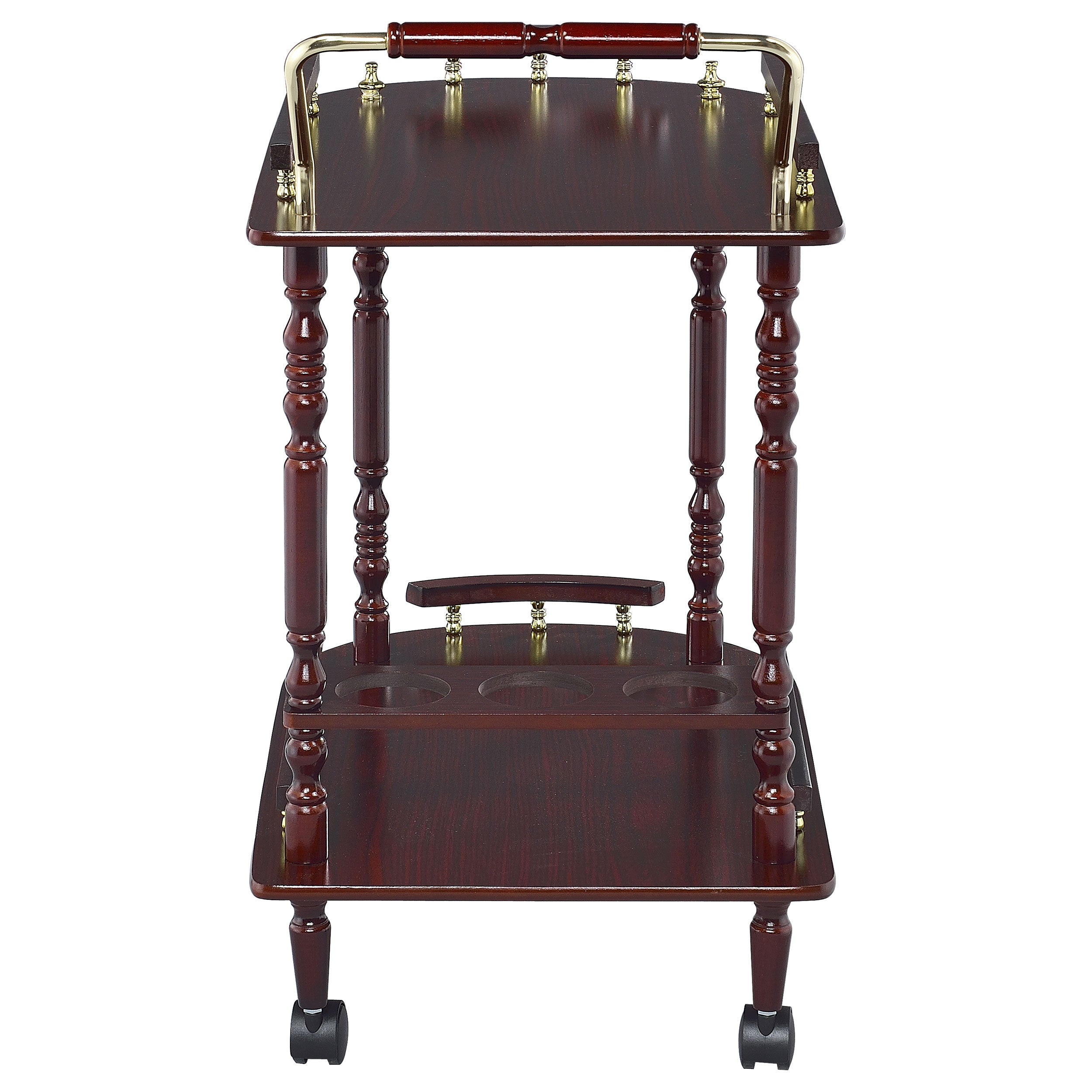 Palmer 2-tier Rectangular Wood Bar Cart Merlot-CoasterEveryday