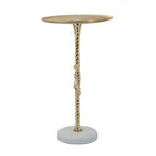 Elegant Round Side Table With Marble Base