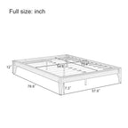 12 Inch Full Size Solid Dry Bamboo Wood Platform Bed Frame
