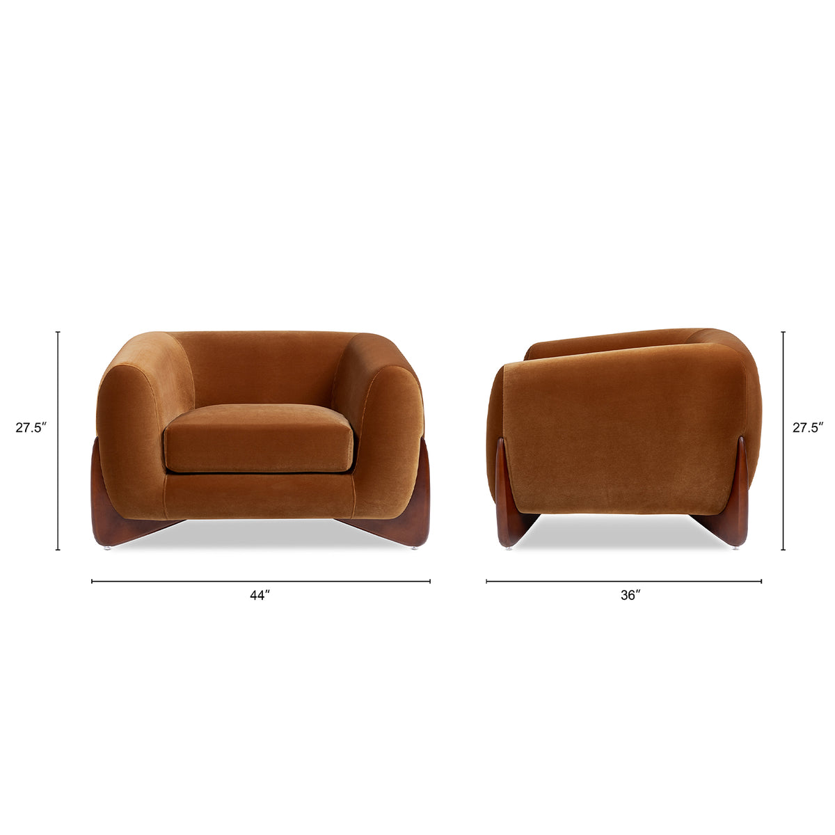 Alpine 44" Sherpa Arm Chair, Burnt