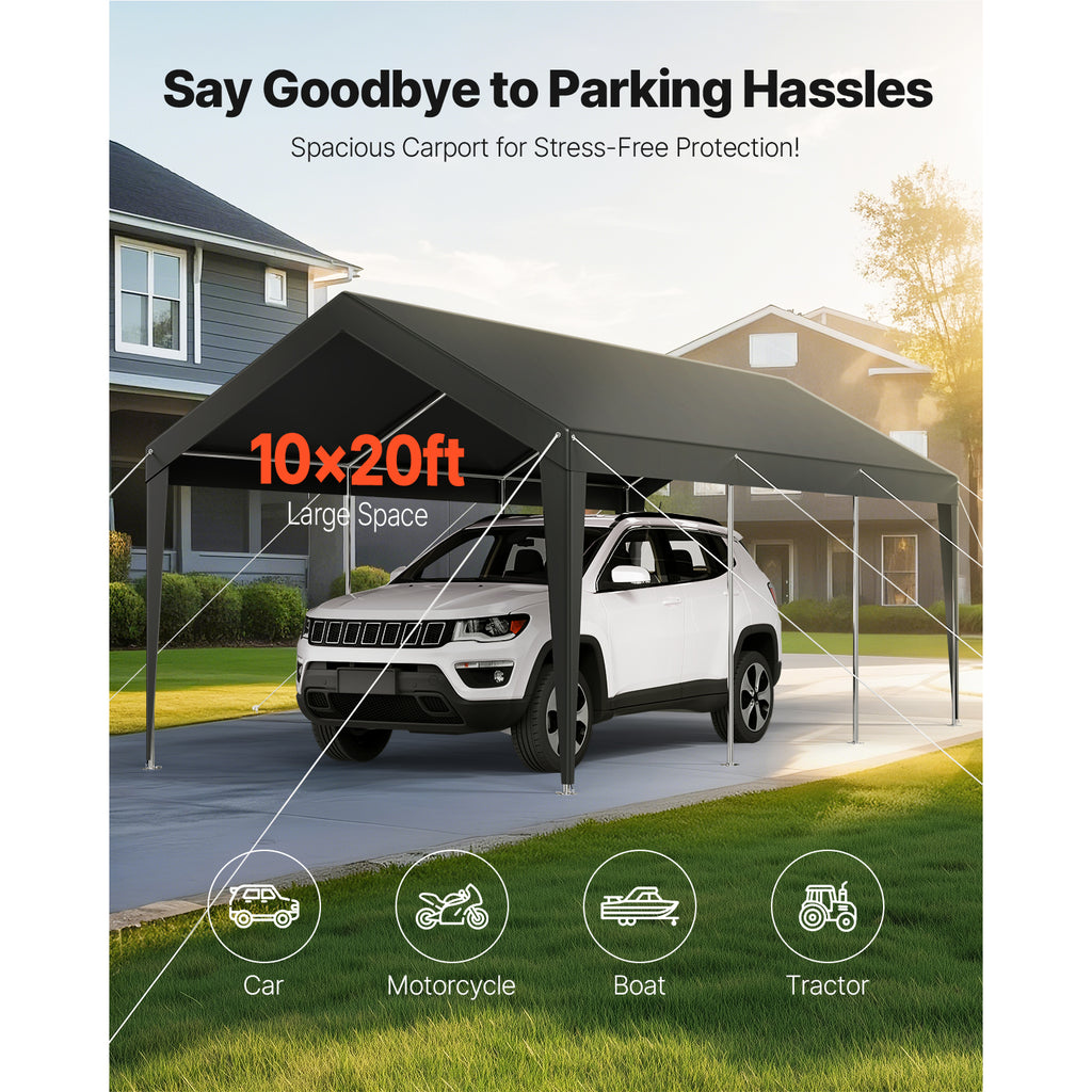 Carport Car Canopy 10 x 20 FT Heavy Duty Portable Car Garage Shelter Tent