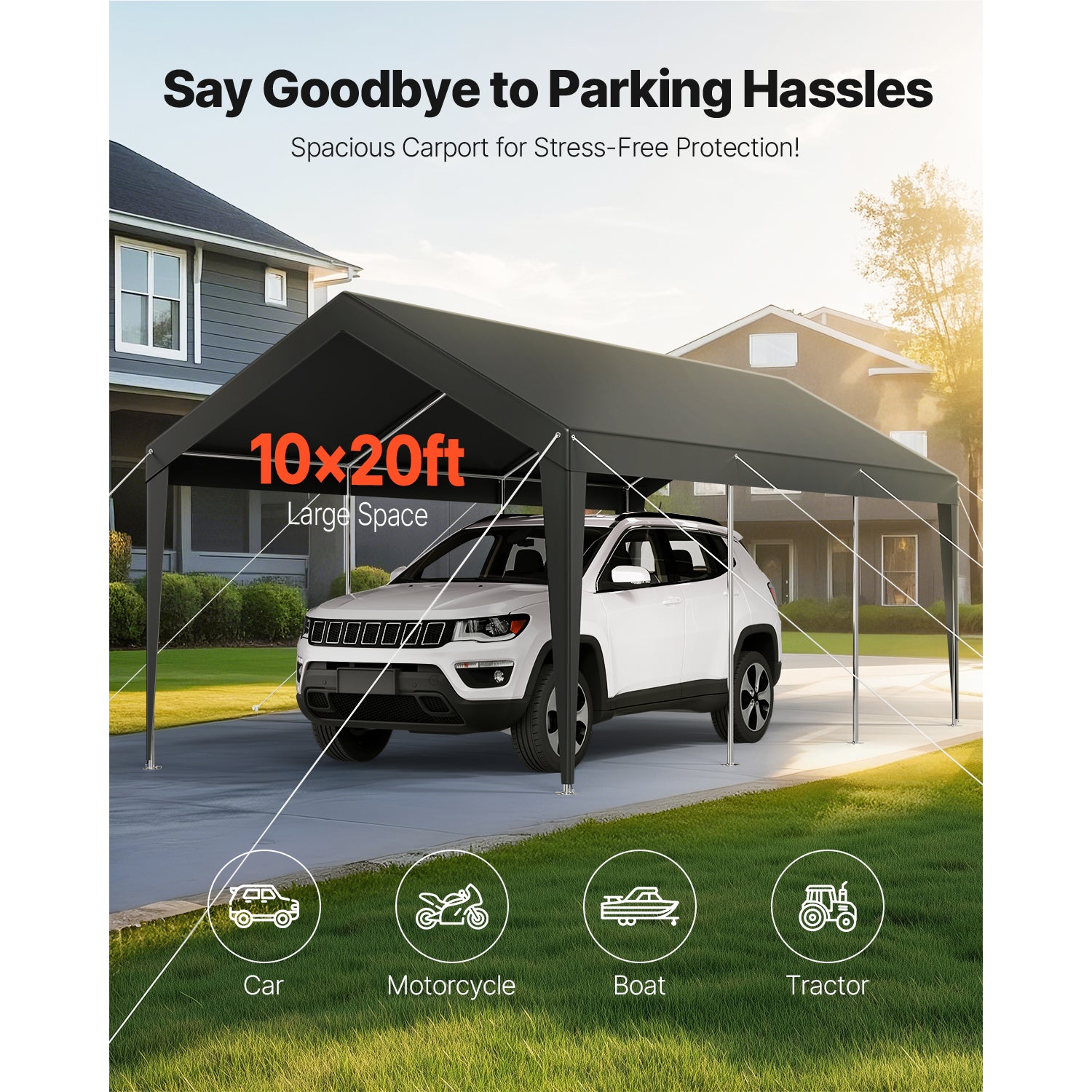Carport Car Canopy 10 x 20 FT Heavy Duty Portable Car Garage Shelter Tent