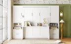 Queen Size Murphy Bed with Closet, Drawers and Shelves