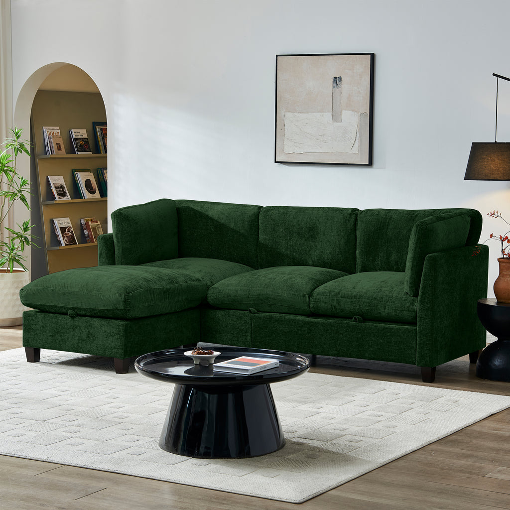 96.5" Sectional Couch for Living Room with Ottoman