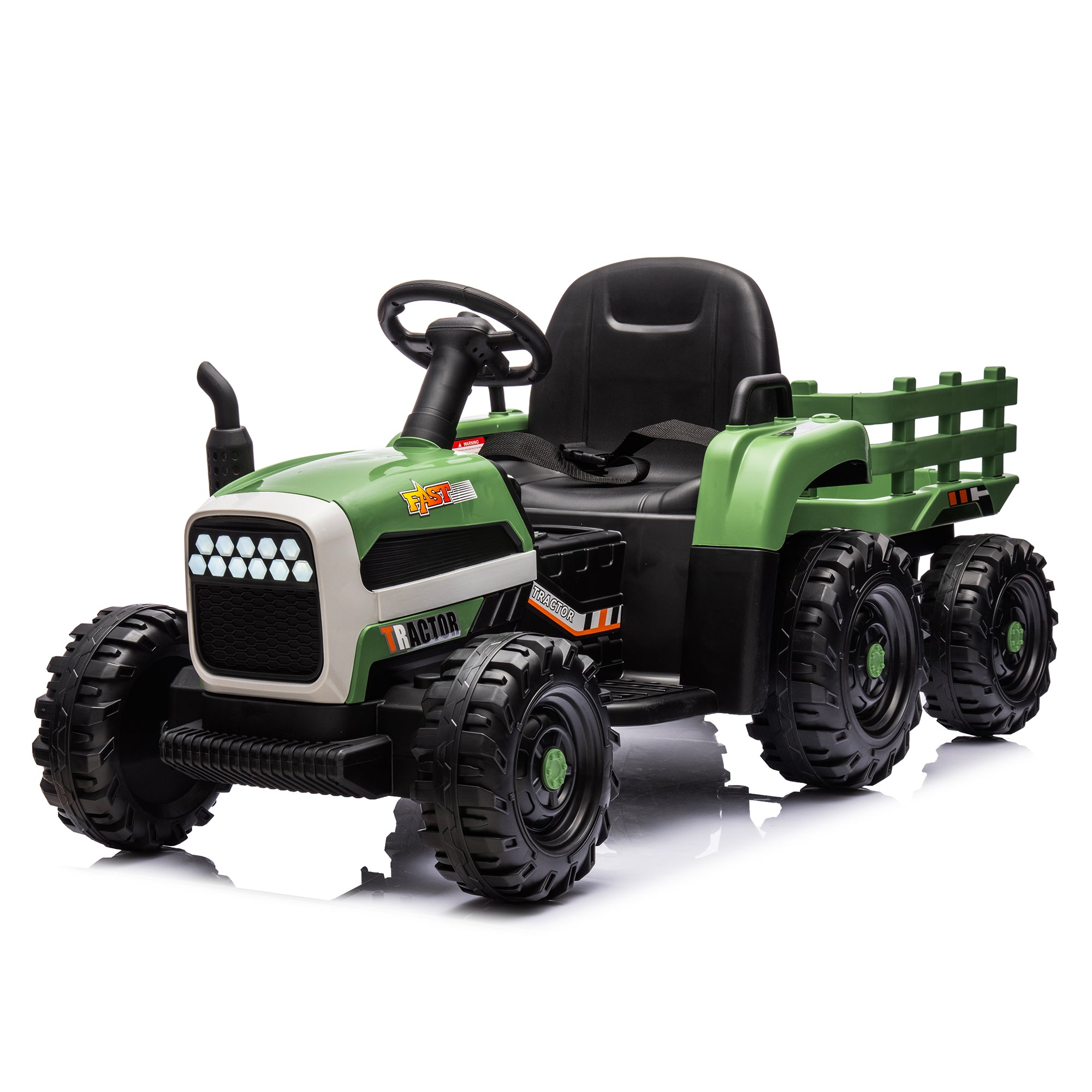 Ride On Tractor with Trailer - 24V Battery Powered Electric Toy