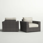 LSI Fully Assembled Outdoor Armchairs with Cushions (Set of 2)