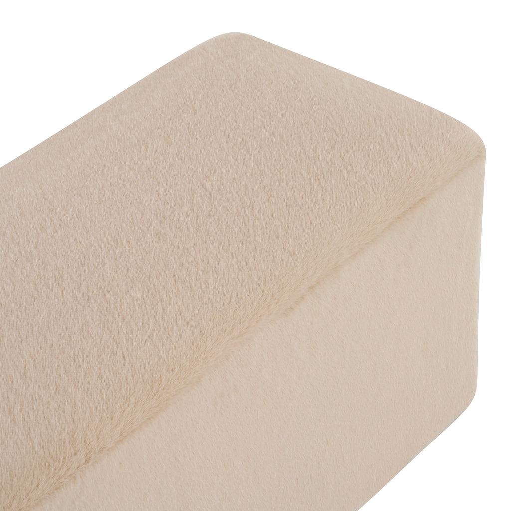 Almond Long Plush Ottoman