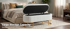 Storage Bench - Velvet Oval Upholstered Design