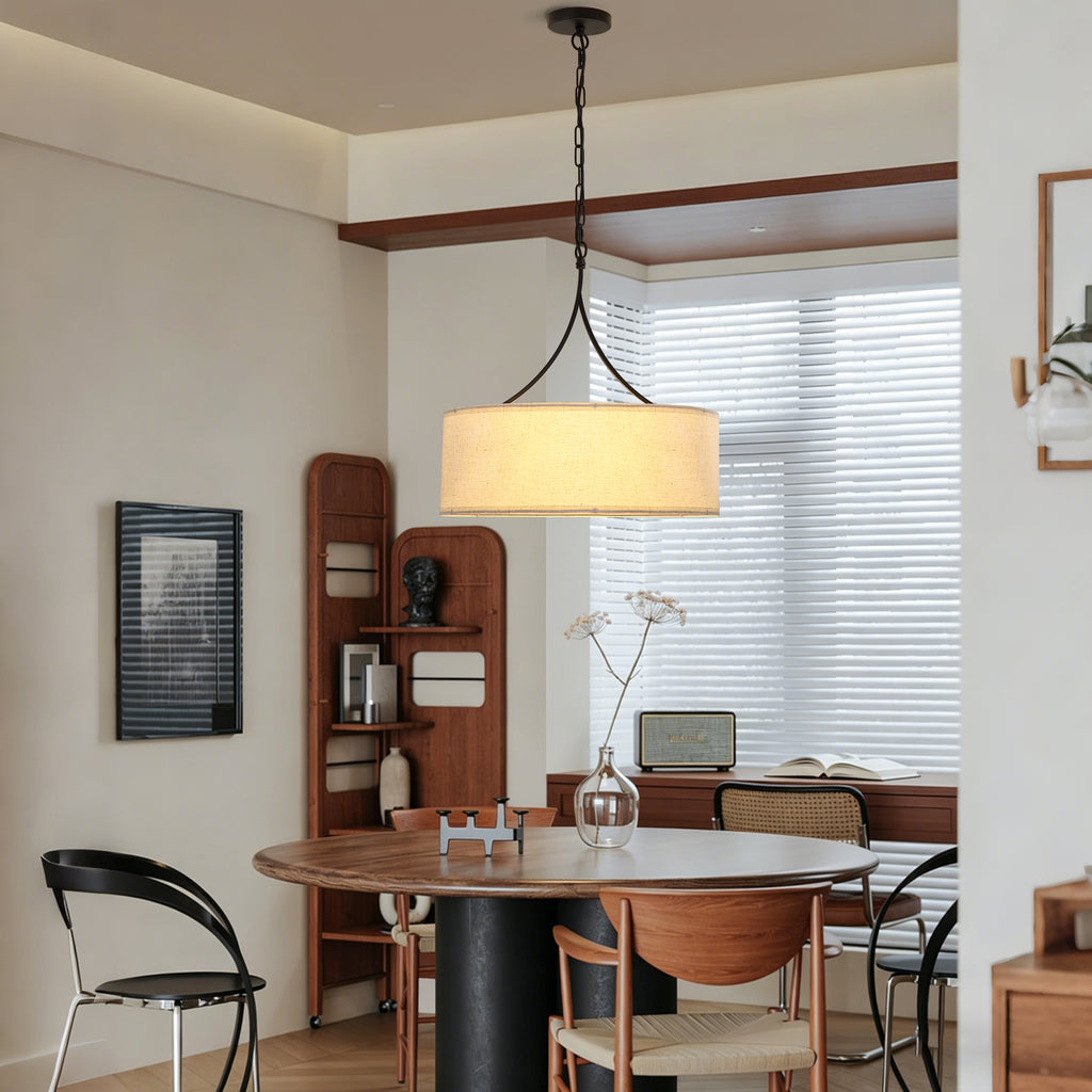 Modern 3-Light Fabric Pendant Light