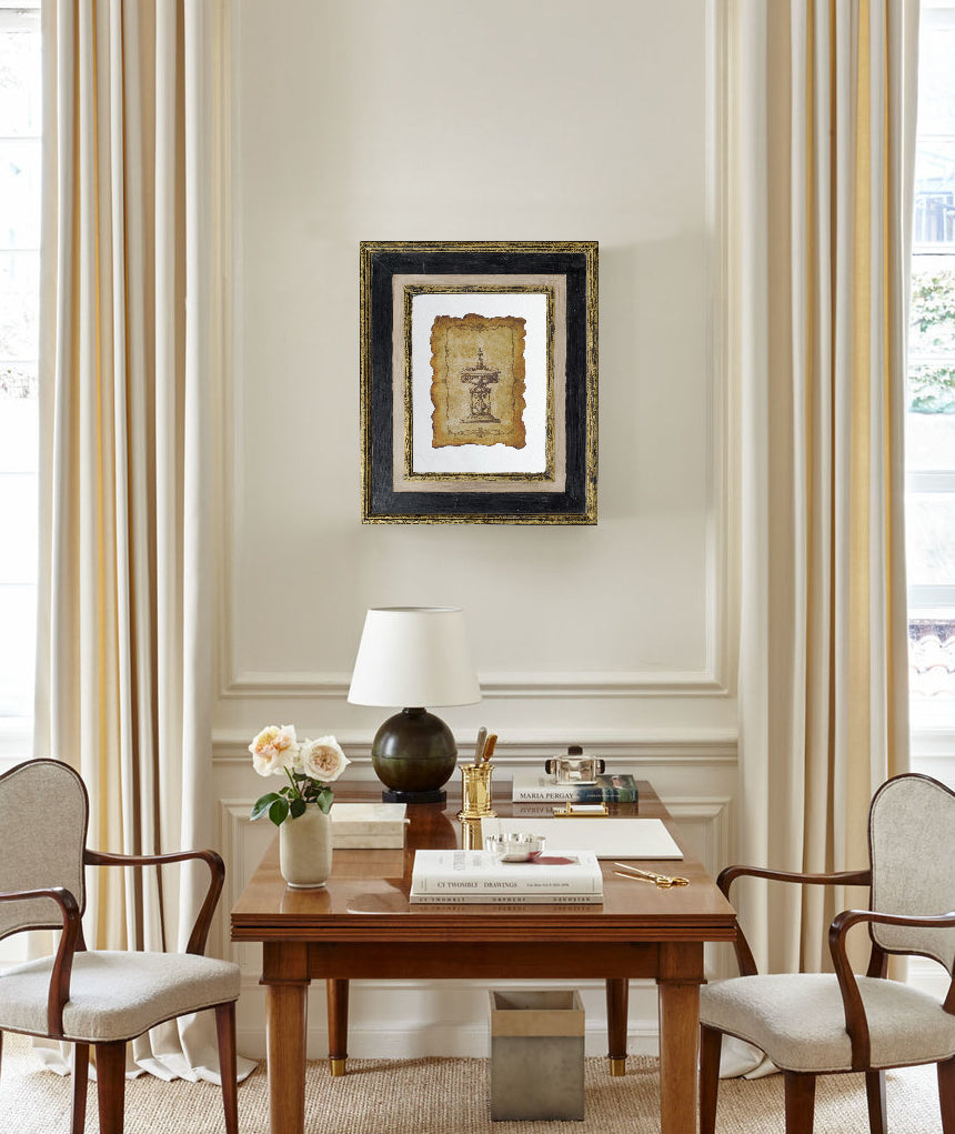 18x22" Lucian Framed Antiqued Sculpture Print, 2 Piece