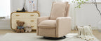 Swivel Rocker Recliner Chair, Glider Rocker Recliner in Teddy Fleece Oatmeal