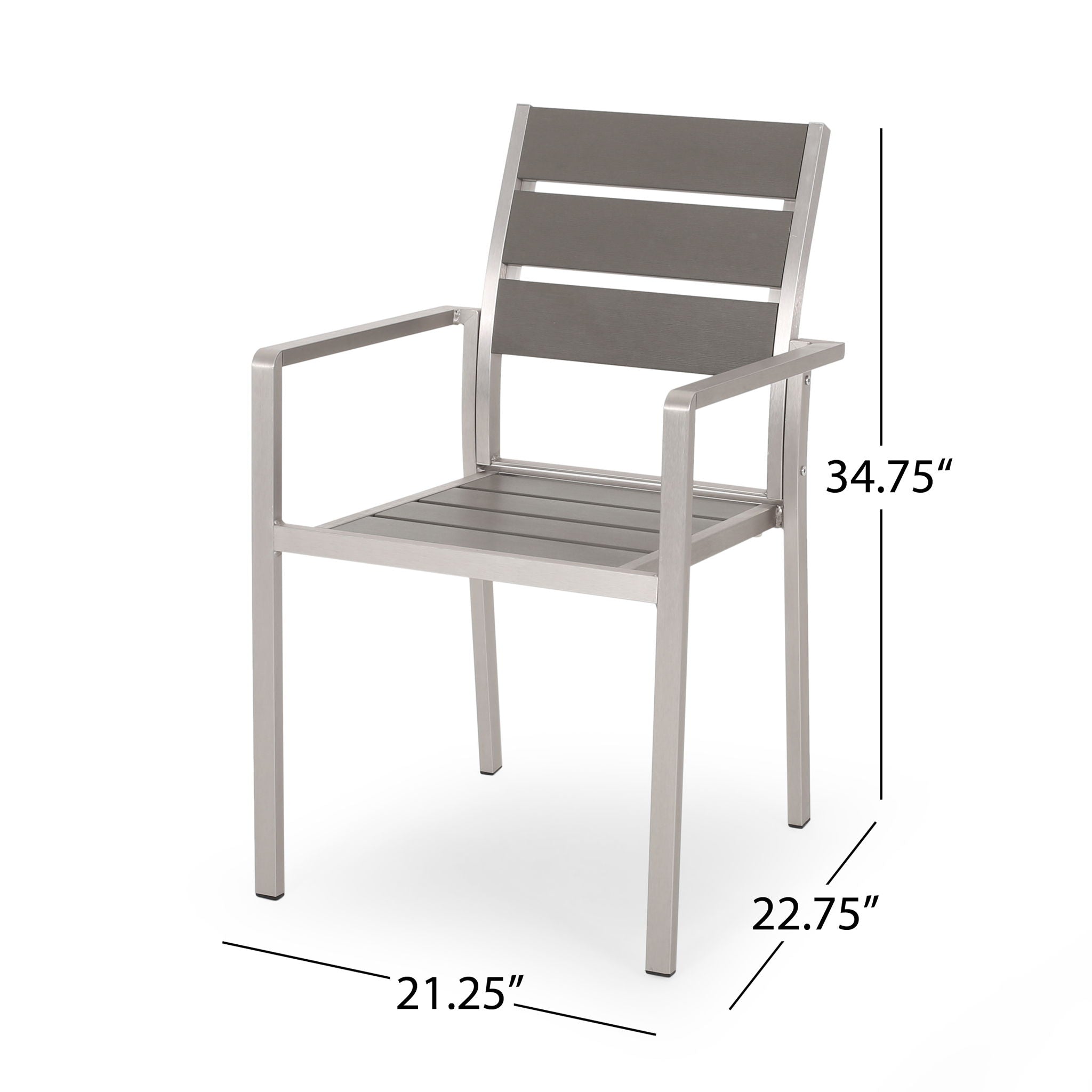 Dreamlan Outdoor Aluminum Dining Chair Set of 2