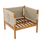 Outdoor Acacia Wood Club Chair with Diamond Rope Weave & Cushions