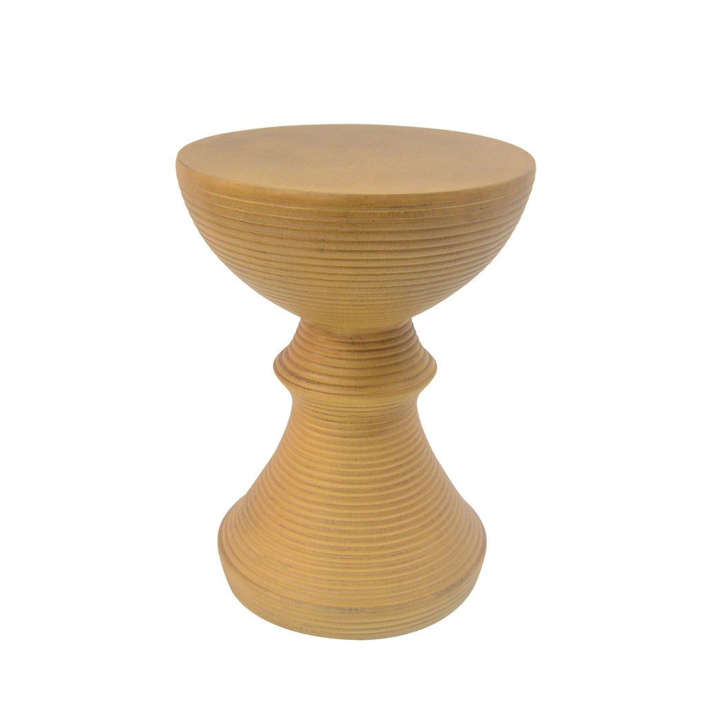16" Ribbed Concrete Accent Table