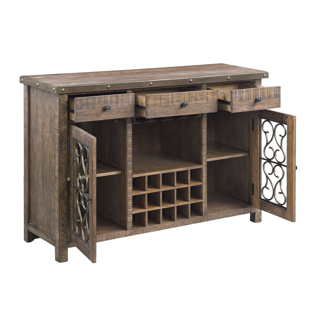 Raphaela Weathered Cherry Finish Server
