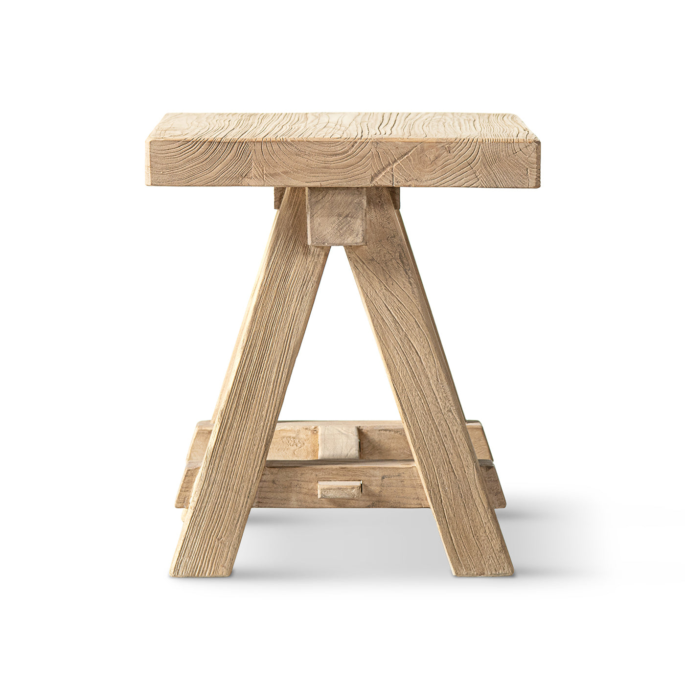 Hawthorne 18" Square Reclaimed Elm Trestle Side Table