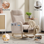 Teddy Upholstered Nursery Glider Rocking Chair with Footrest