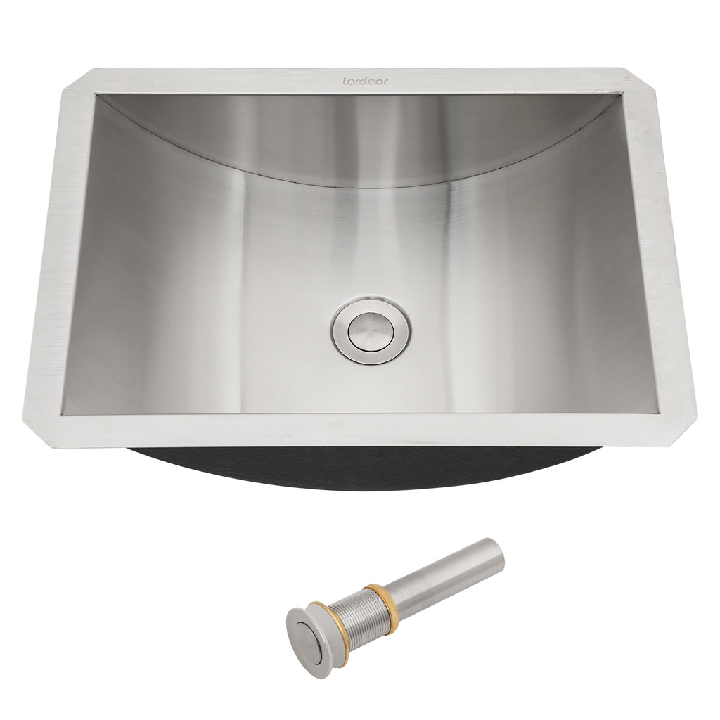 18"x13" Brushed Nickel Stainless Steel Undermount Bathroom Sink