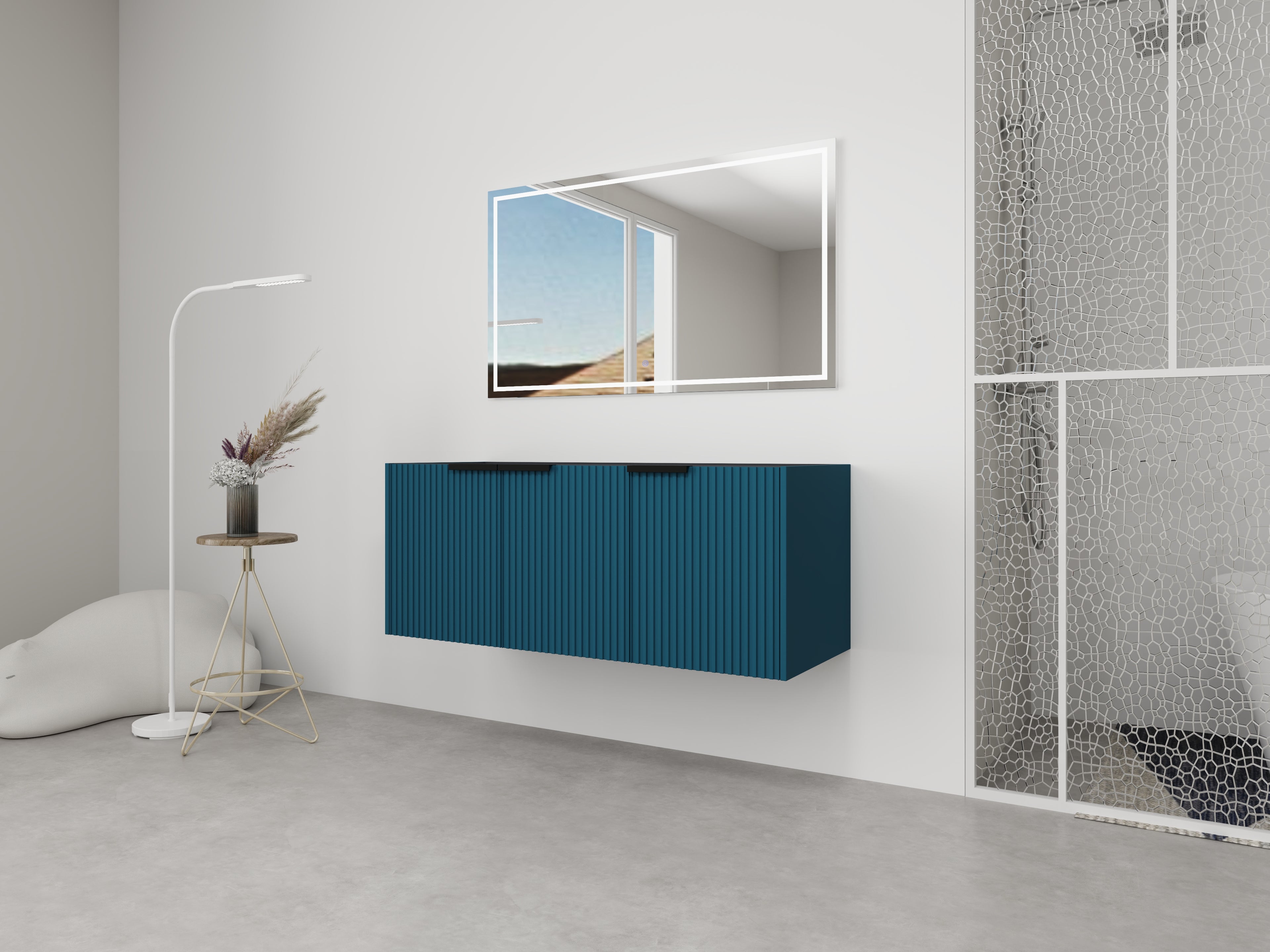 48" Wall Mounted Bathroom Vanity & 3 Soft-Close Doors