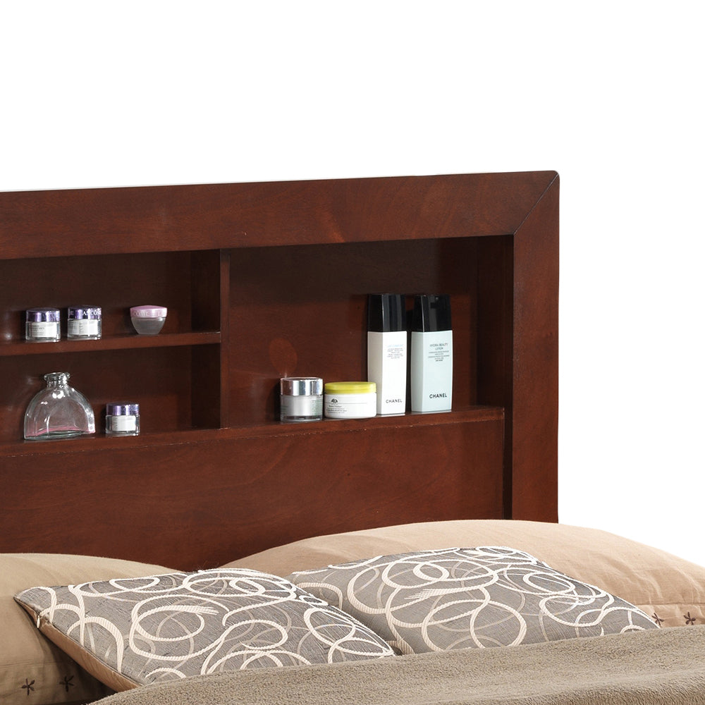 King Storage Bed In Cherry Finish