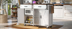 K&K Farmhouse Kitchen Island with Power Outlet
