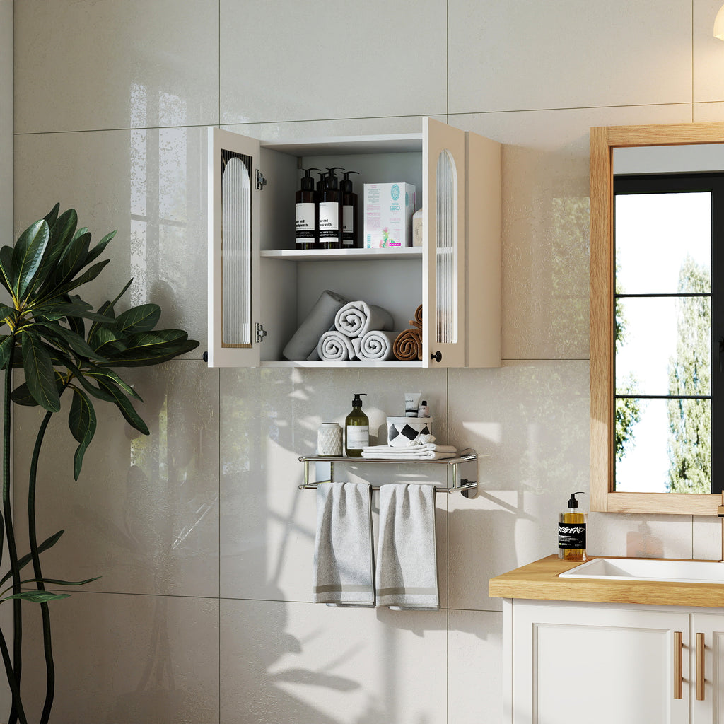 Wall Cabinet with Arched Glass Doors