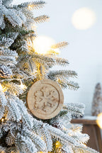 6" x 6" Wooden Hanging Circle with Snowflake Cut - Set of 12