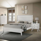 White Queen Size Bed 3pc Set with Nightstands