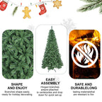 5FT Artificial Christmas Tree with 344 PVC Tips, Hinged Structure & Metal Stand