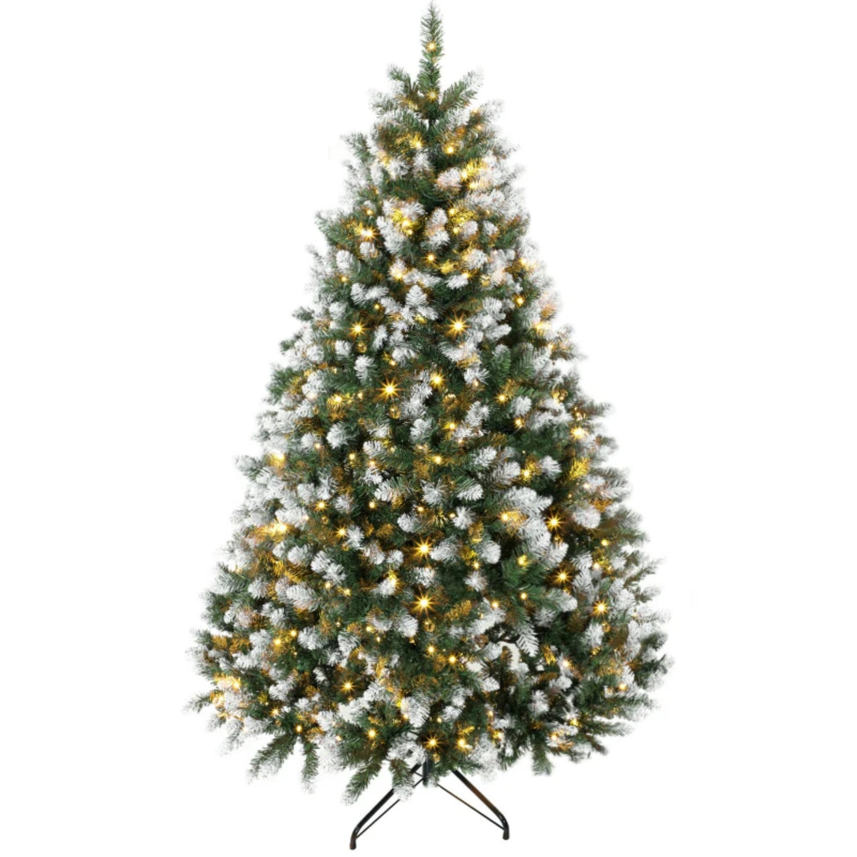 6-Foot Pre-Lit Artificial Christmas Tree, White-Tipped Full Green