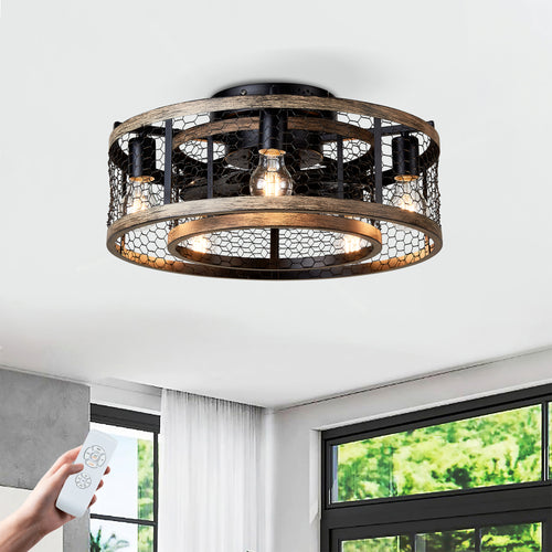 20'' Cage Ceiling Fan With Remote Control