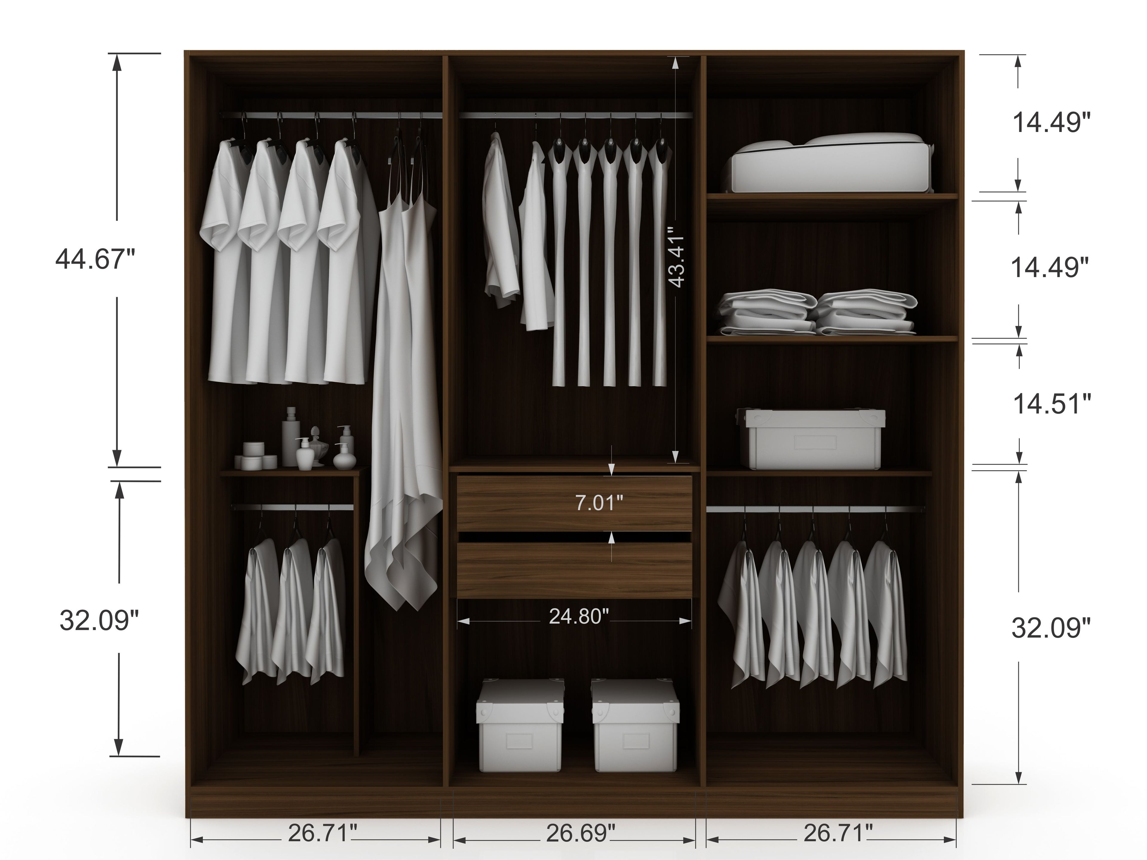 Gramercy 82" Wardrobe Closet in Chestnut