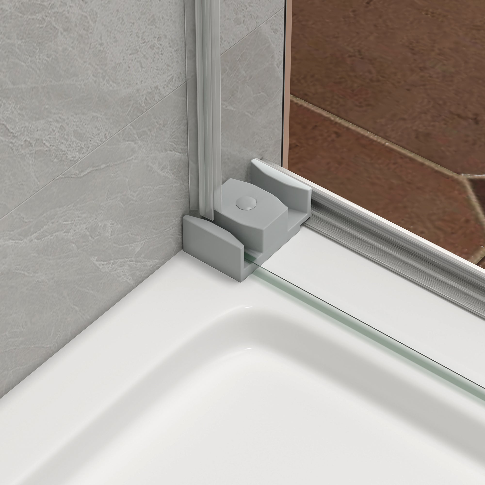 Brushed Nickel Reversible Installation Double Bypass Sliding Shower Door