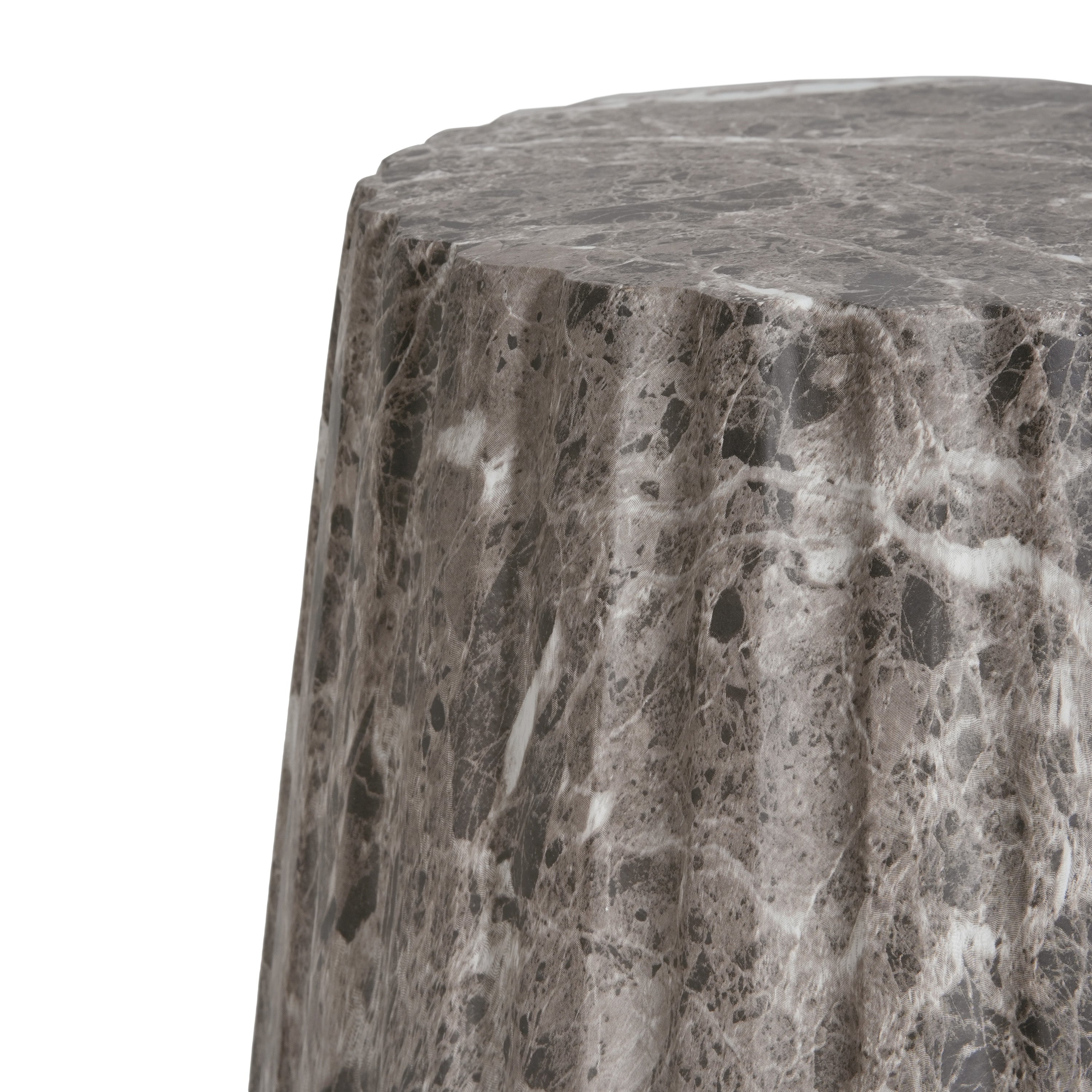 Outdoor Cleme Carved Side Table, Brown End Table