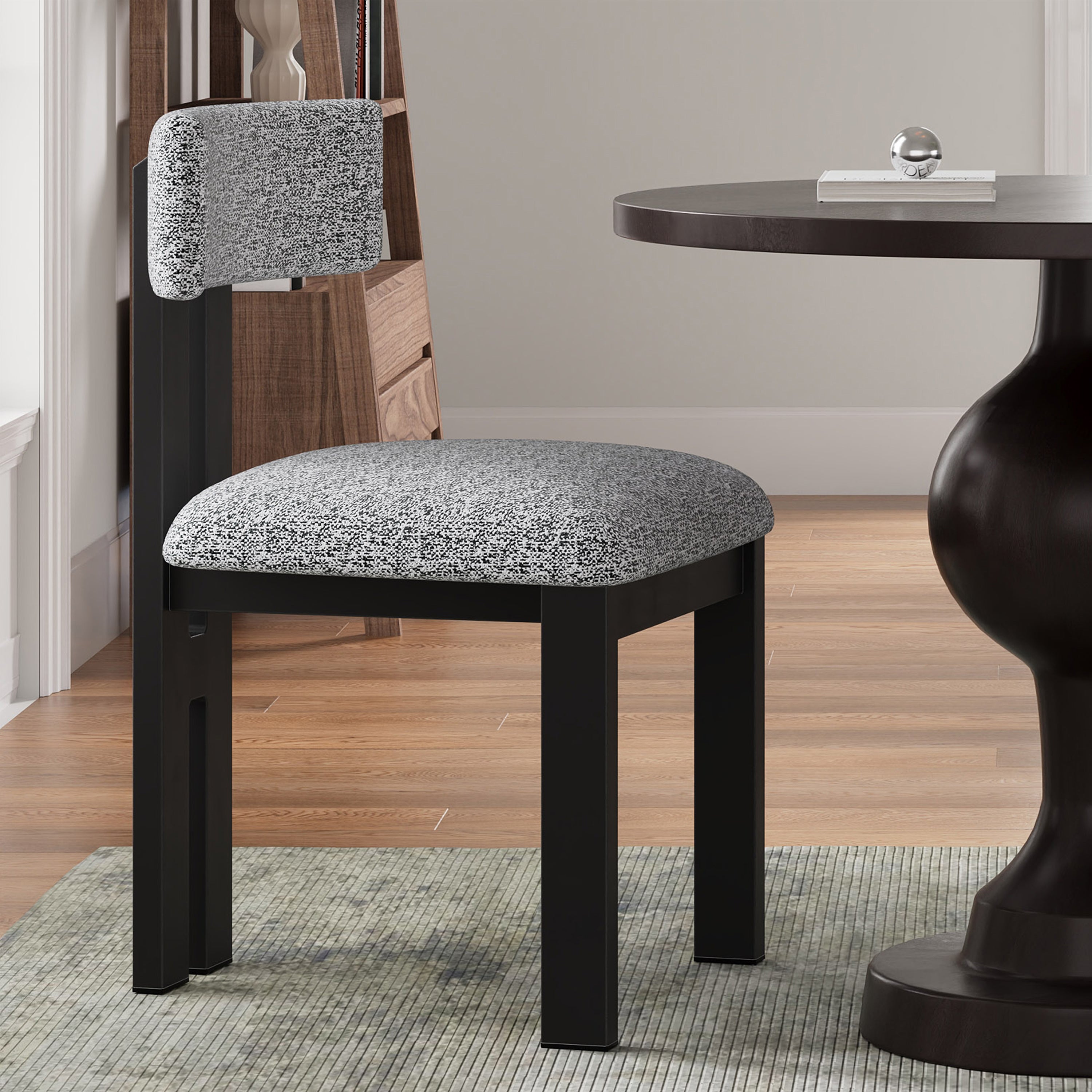 Upholstered Armless Dining Chairs With Metal Legs (Set of 2)