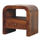 Solid Wood Darcy Nightstand with 1 Drawer and Open Shelf