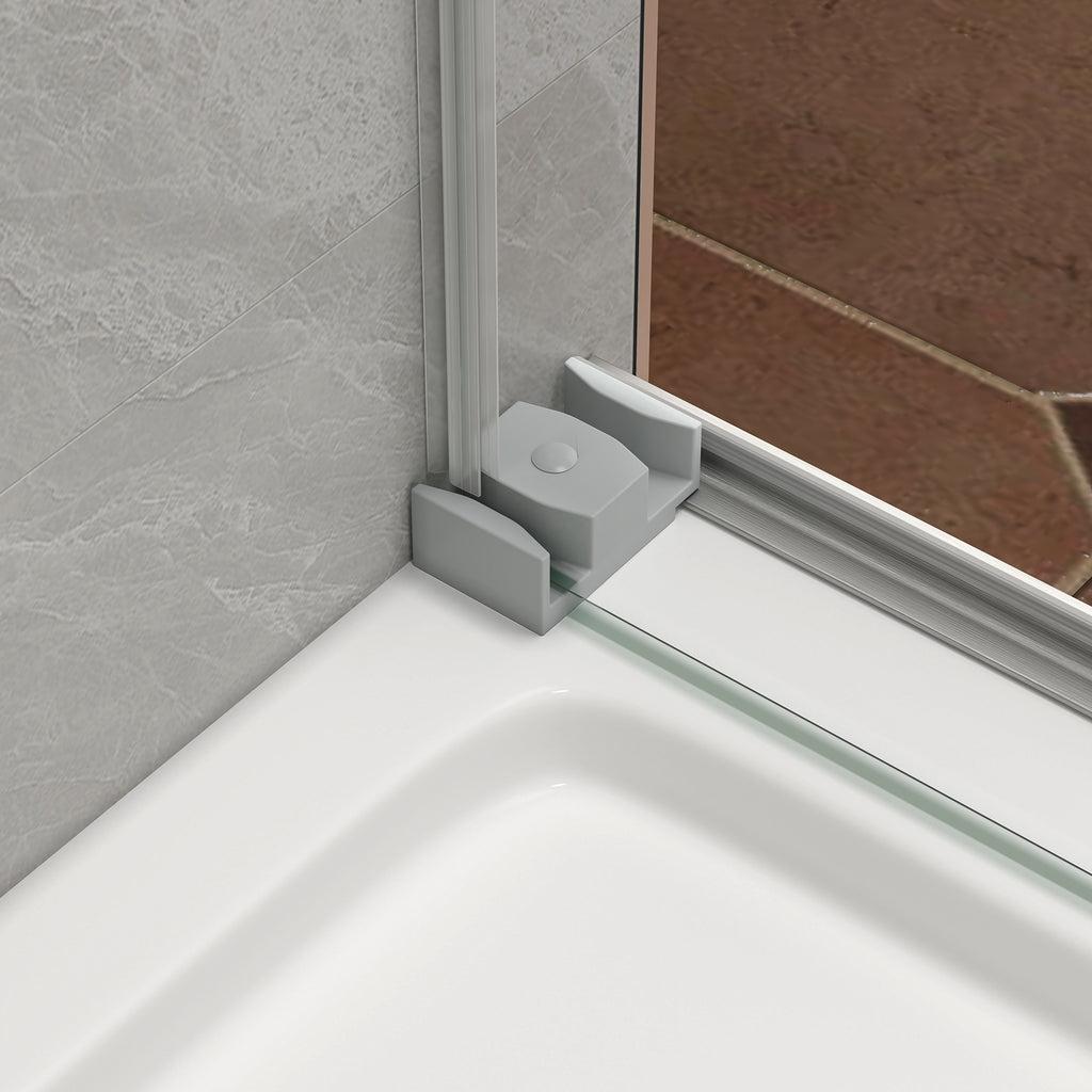 Brushed Nickel Double Bypass Sliding Shower Door