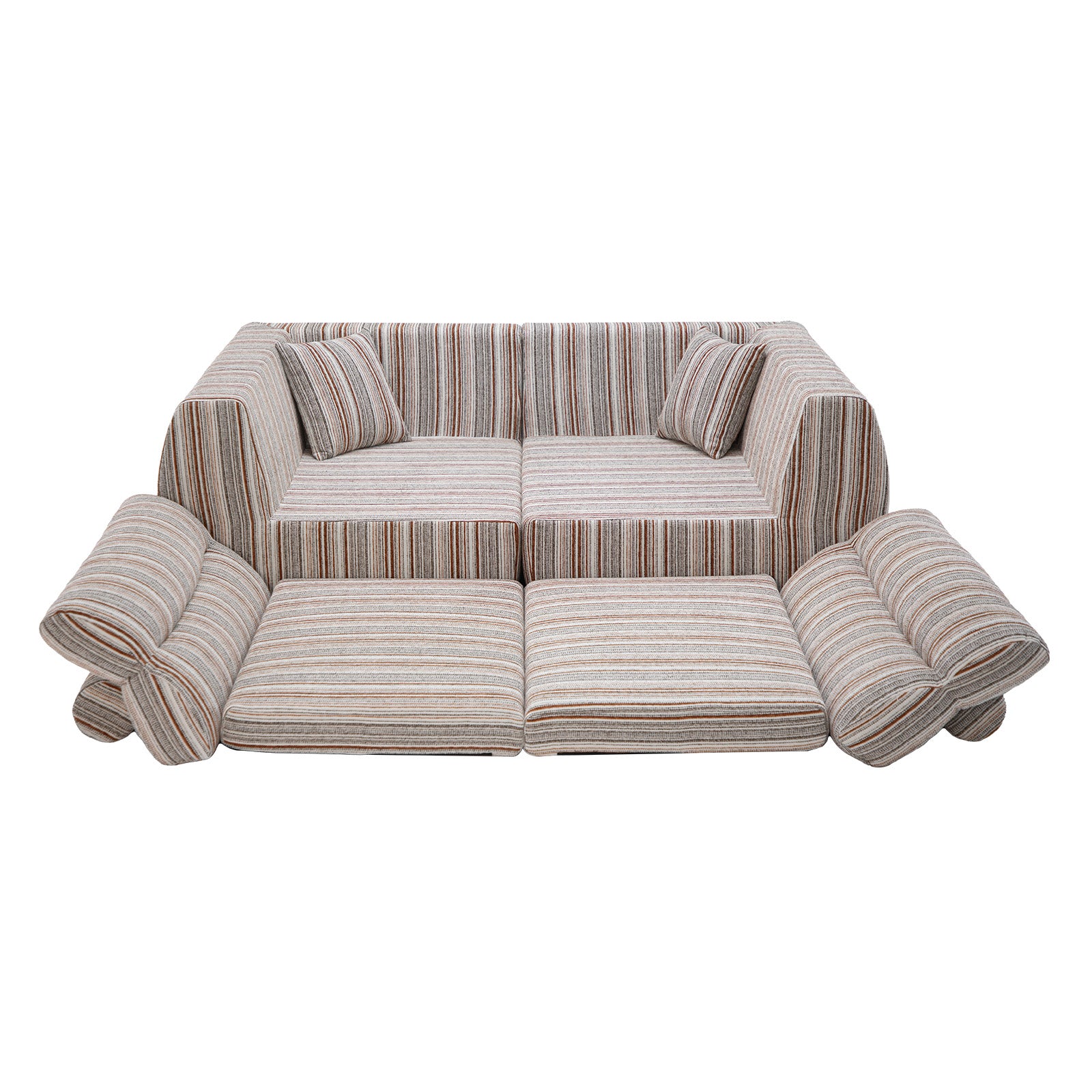 Woven Chenille Striped Compression Sofa