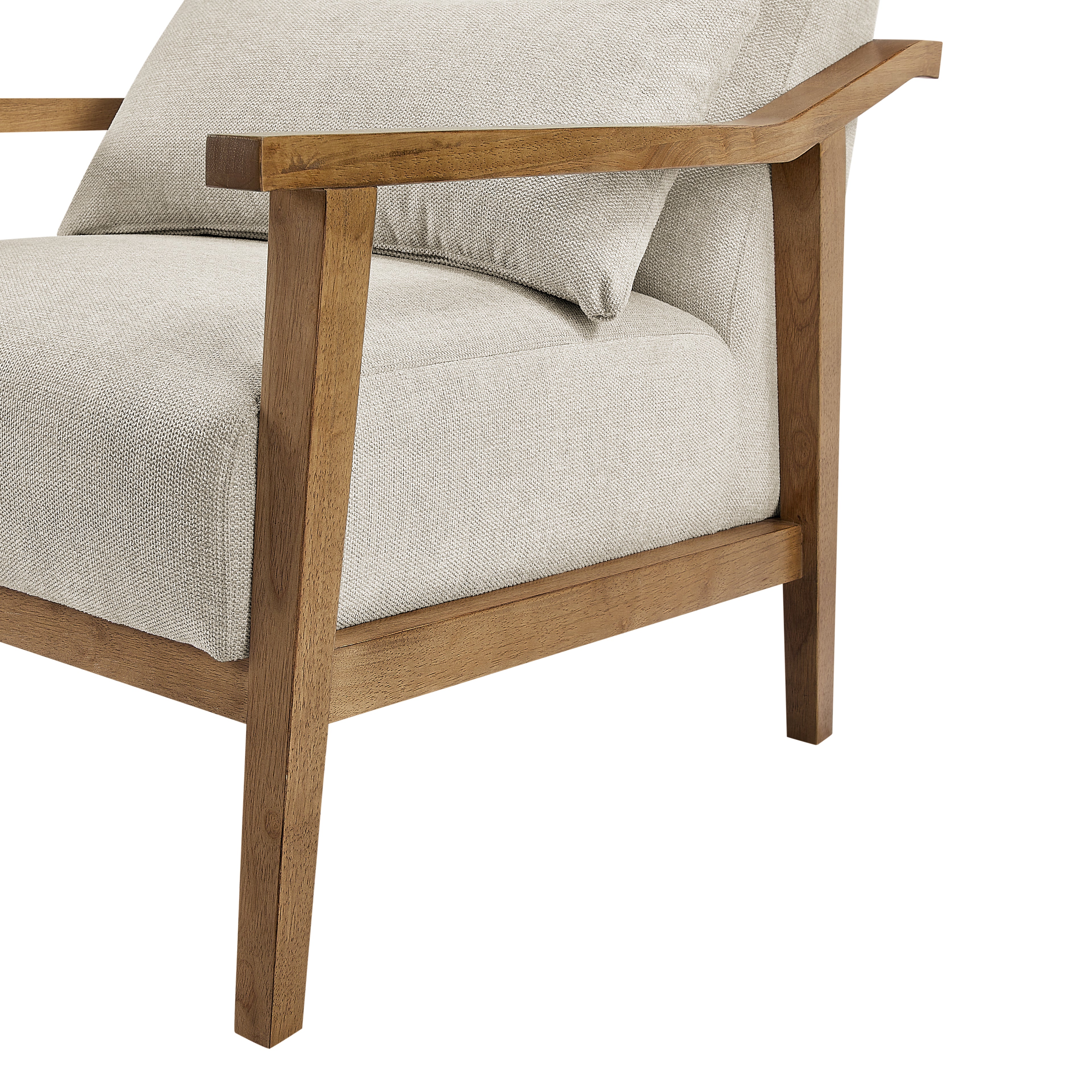 Reagan Wood Arm Accent Chair with Lumbar Pillow