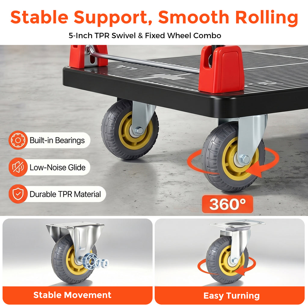 25.5" x 43.5" Platform Truck, Foldable Handcart