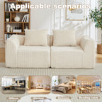 Minimalist Corduroy Sofa Featuring Curved Lines