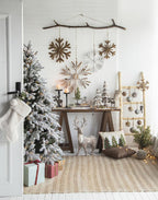 Large Fir Wood Snowflake Ornaments - Set of 2
