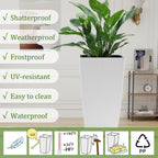 Indoor/Outdoor Modern Faux Rattan Design Square Planter
